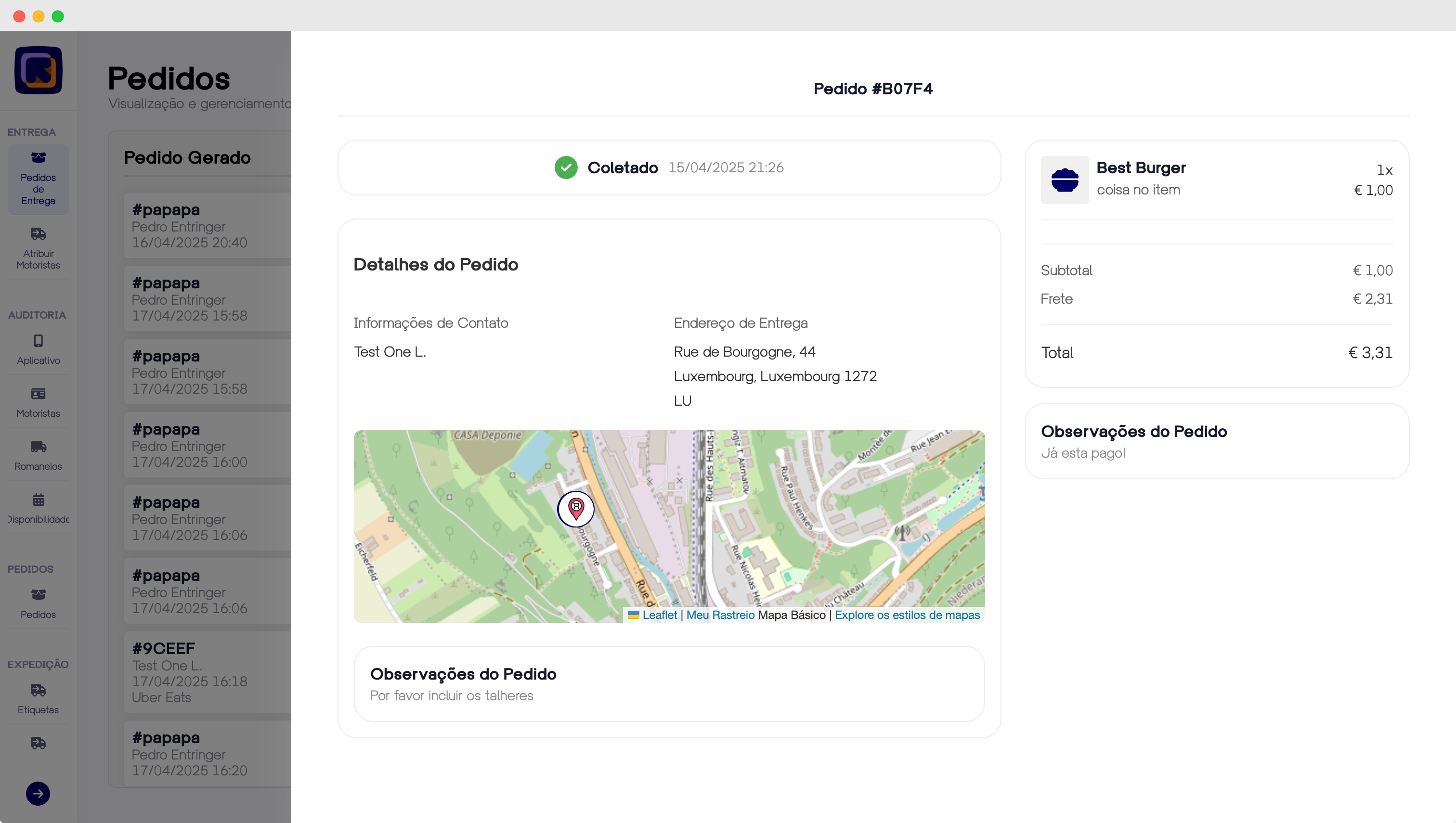 Same-day deliveries in real time