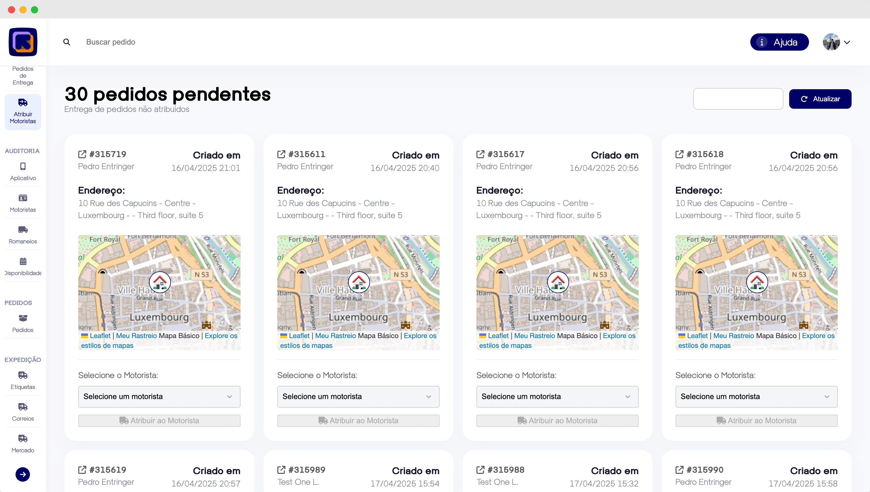 Gestion des chauffeurs