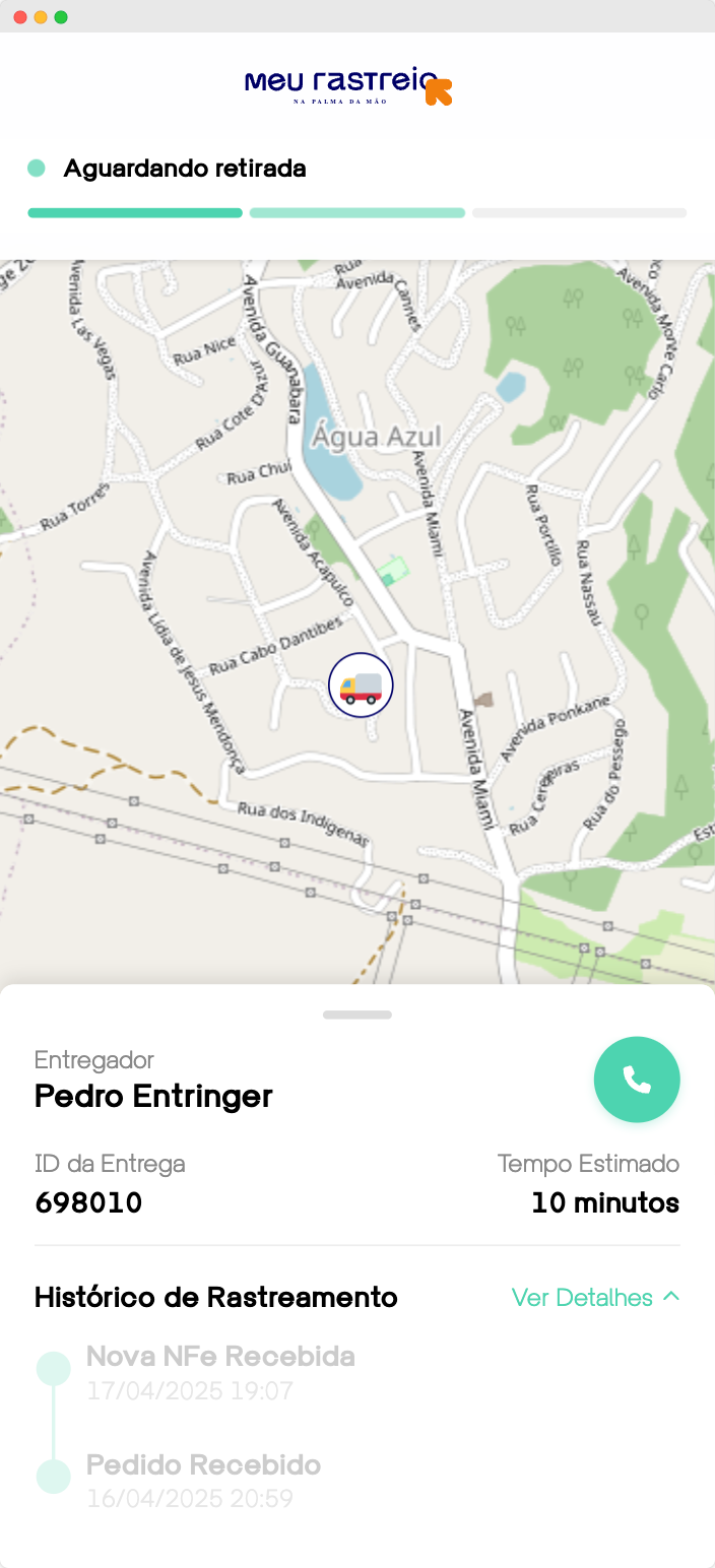 Controle de entrega em tempo real