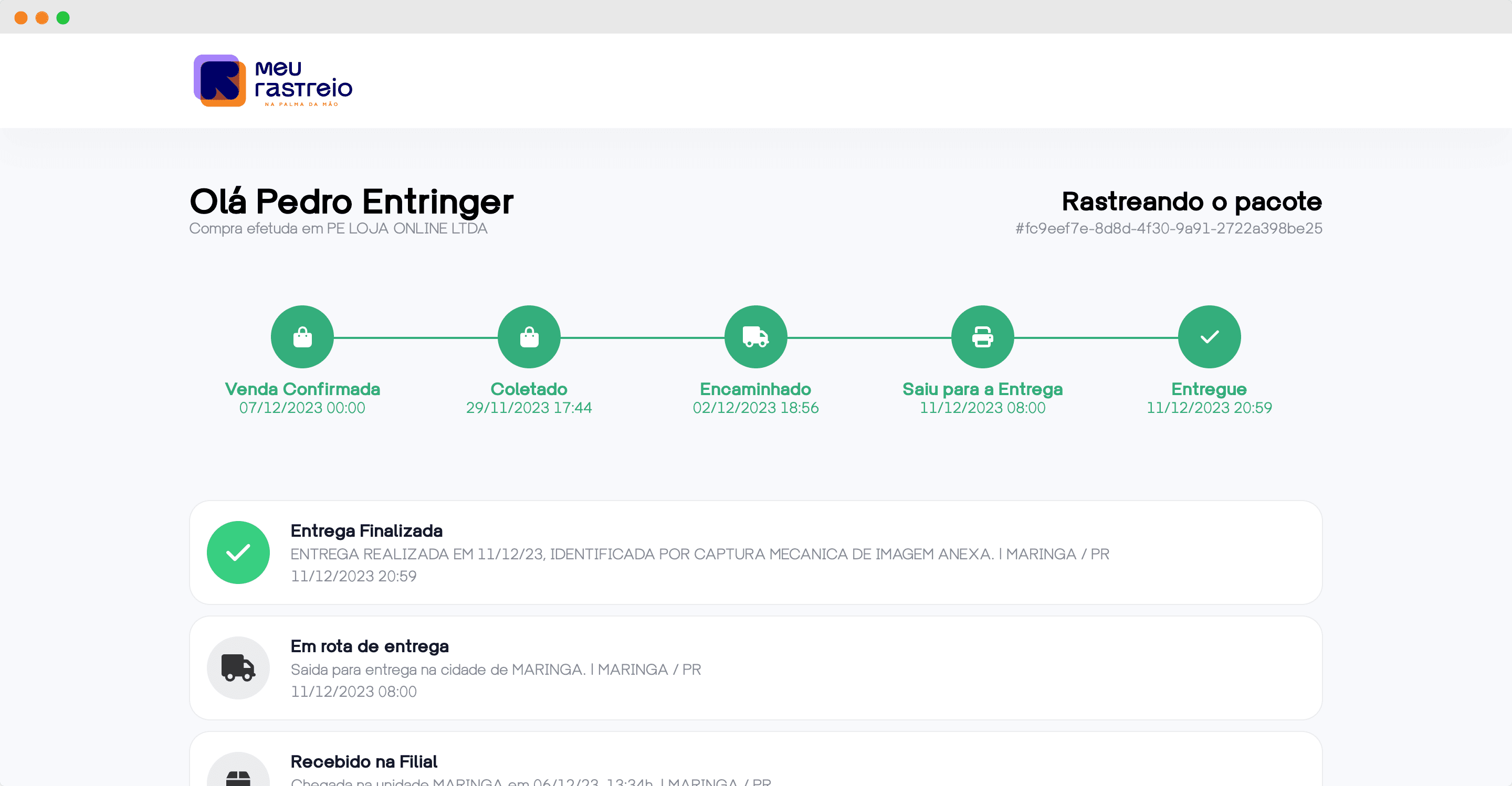 Rastreamento em tempo real